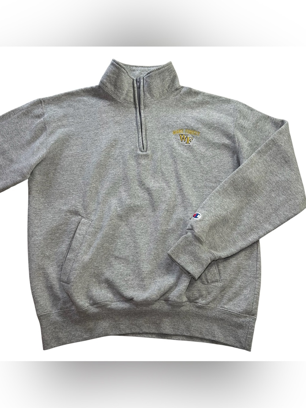 Champion Wake Forest Demon Deacons Men’s L Fleece 1/4 Zip Pullover Embroidered